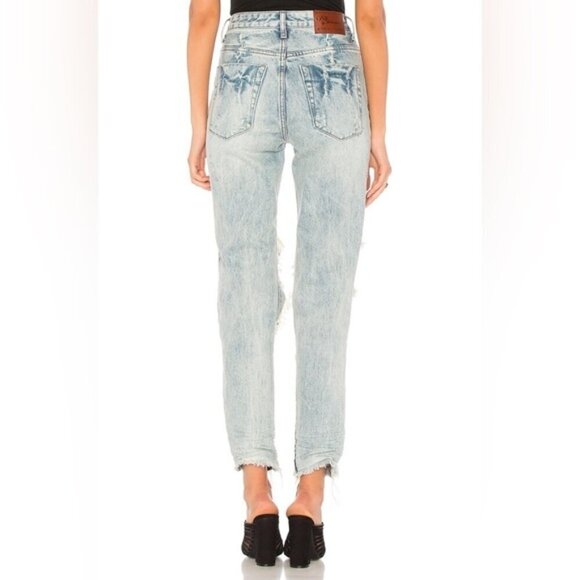 Free People One Teaspoon High Waist Freebirds Skinny Jeans Blue Hart Distressed - Picture 14 of 14